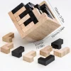 Jeu de casse-t&ecirc;te en forme de cube en bois 3D