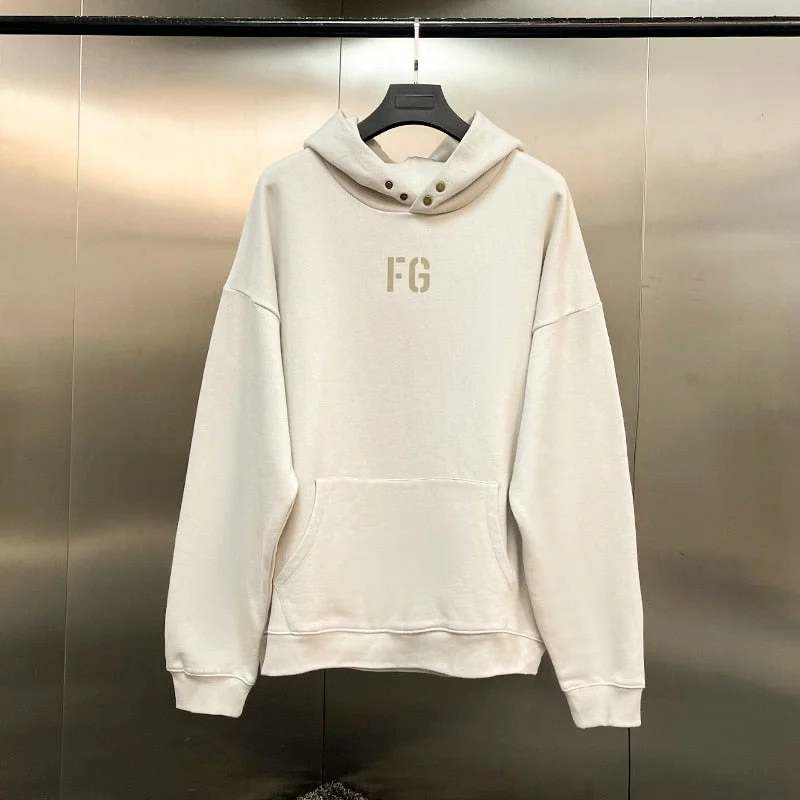 Aonga New trend Fashion brand Jerry Lorenzo Hoodies ESSENTIALS Sweatshirt FG flocked letter logo Hip hop loose Unisex Pullover