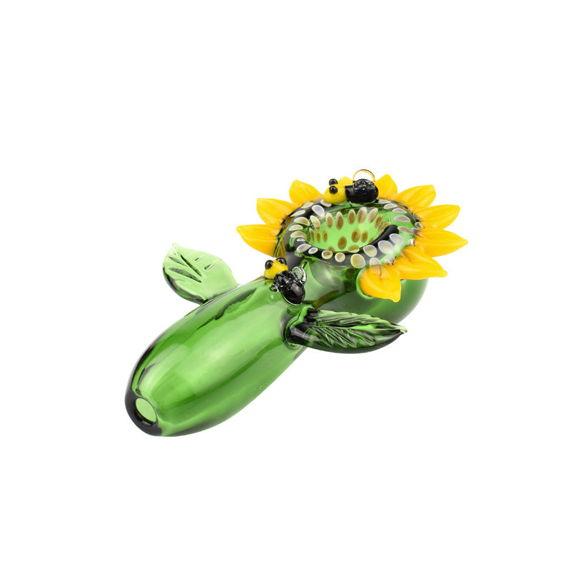 Sunflower Glass Spoon Pipes  Hand Blown Hand Pipe