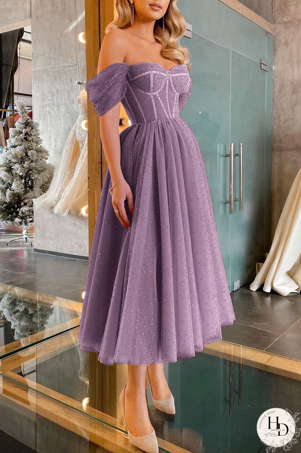 Apricot Sexy Elegant Solid Split Joint Strapless Evening Dress Dresses