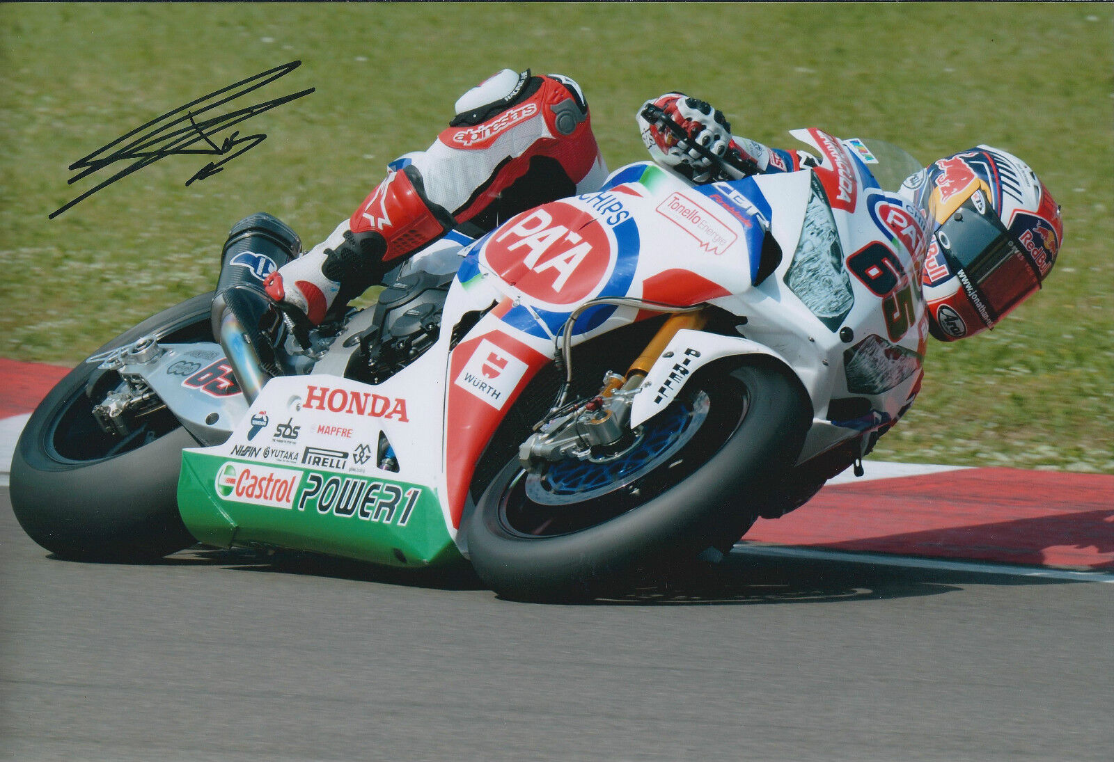 Jonathan REA SIGNED PATA HONDA Autograph Photo Poster painting AFTAL COA Ferrari Circuit ITALY