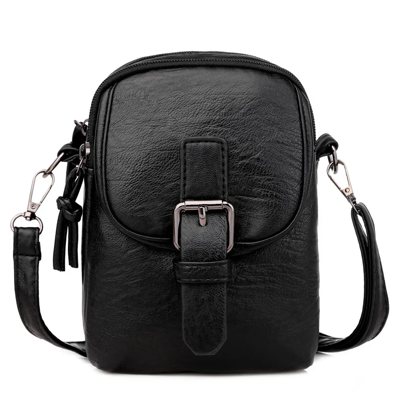 Fashion Solid Color Zipper Diagonal Bag