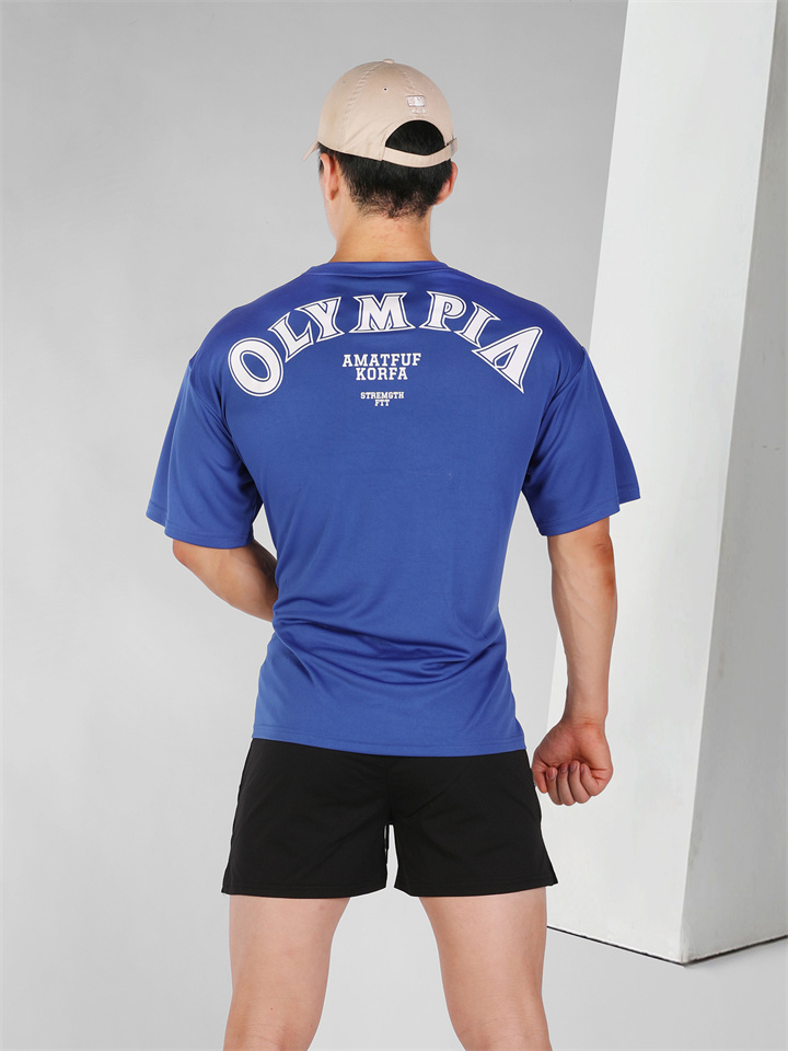 Summer Fitness Short-sleeved Men's Quick Dry Mesh Korean Version of The Sports T-shirt Loose and Large Half-sleeved Sweatshirt