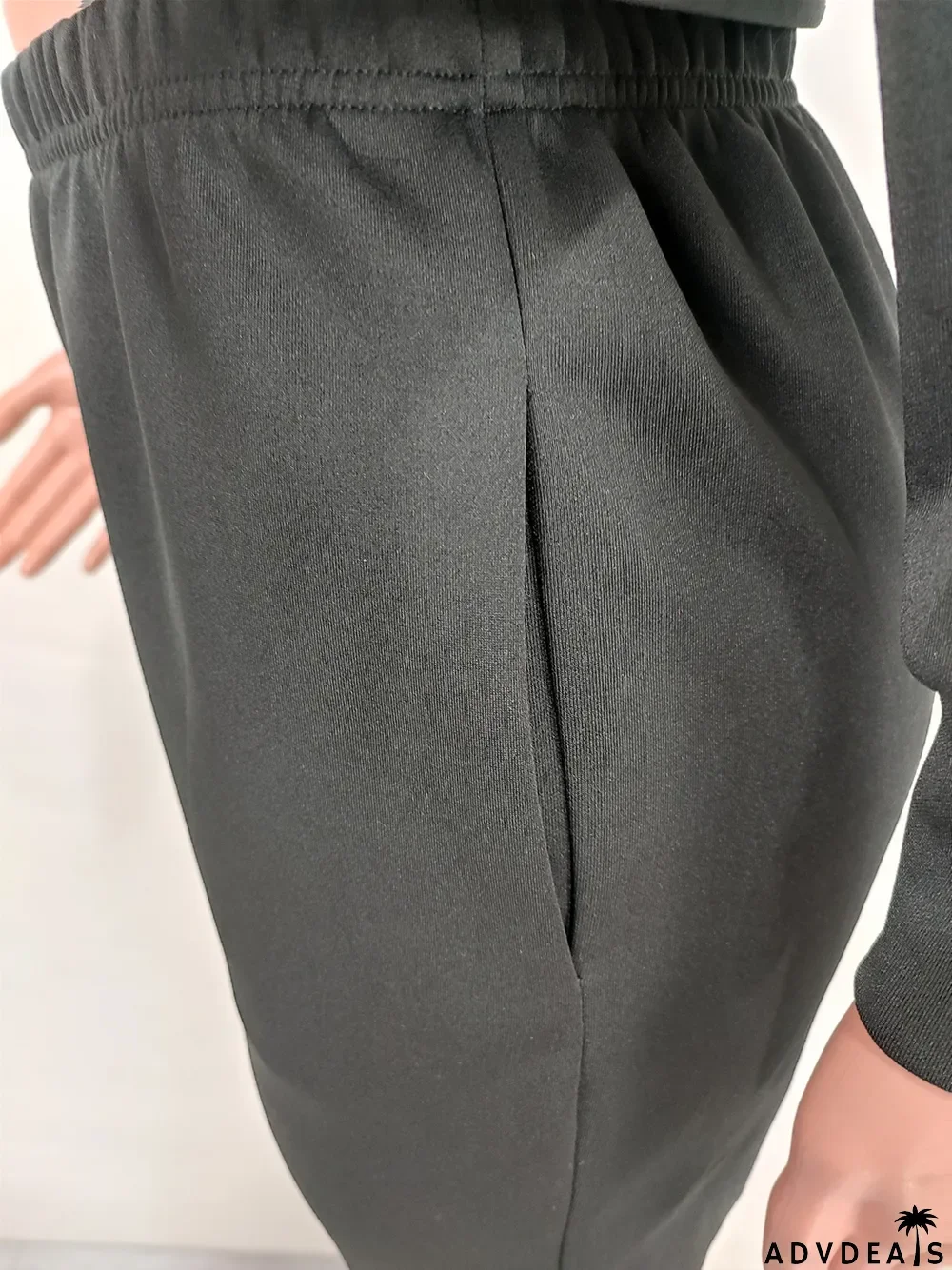 Solid Zipper Long Sleeve Two Piece Pants Set