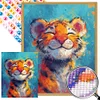 Tiger Cub - Rundbohrer Diamantmalerei - 45*55cm (partieller Bauchbohrer)