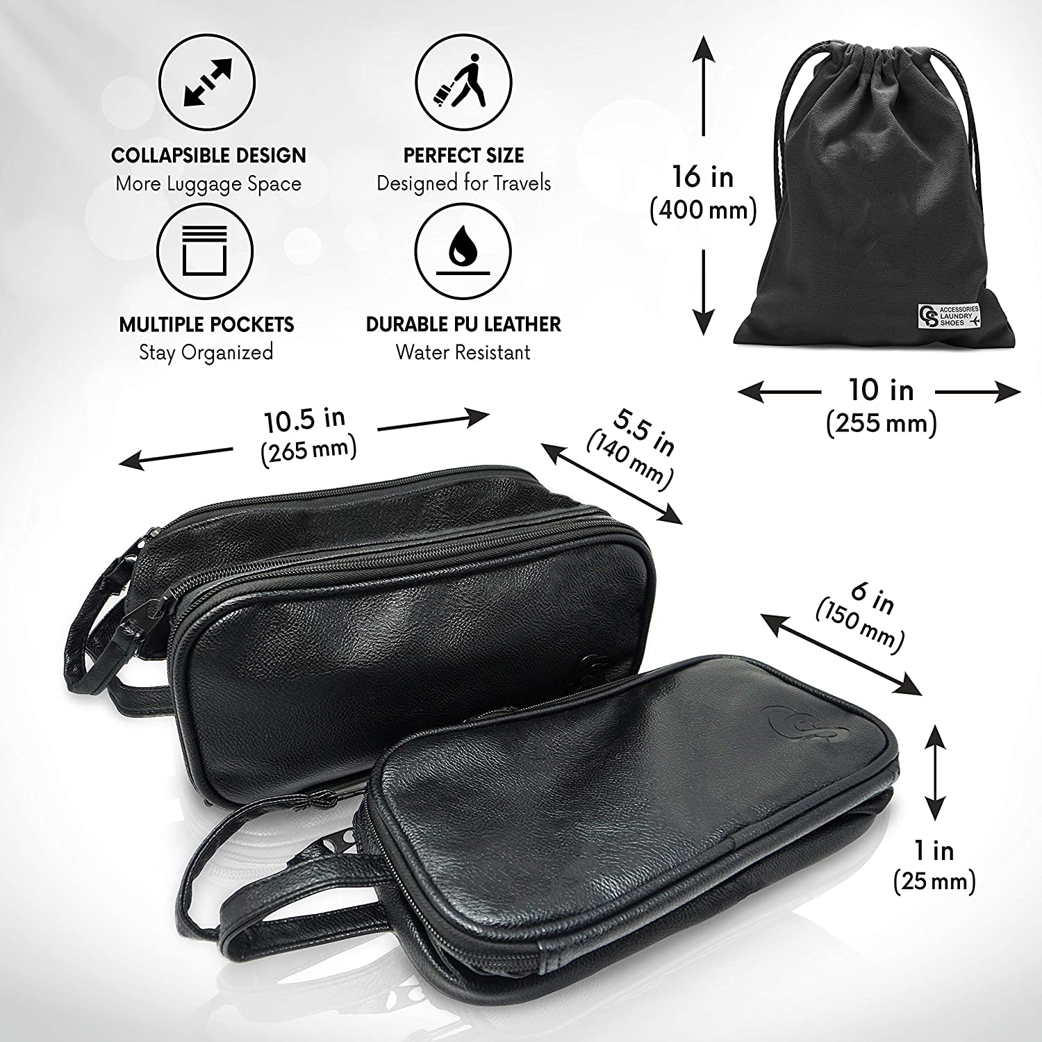 Toiletry Bag for Men or Women - Dopp Kit For Travel.