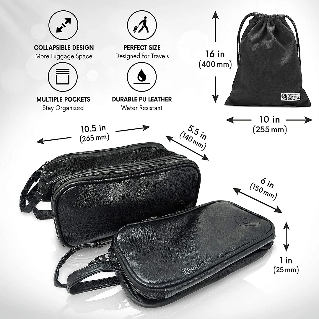 Toiletry Bag for Men or Women - Dopp Kit For Travel.