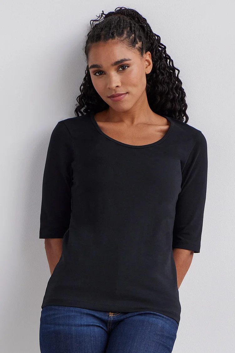 Women's Organic Half Sleeve Scoop Neck Tee