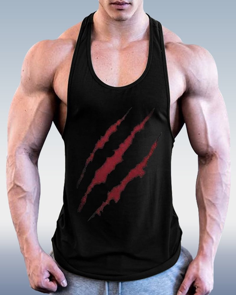 Men's Black Scratch Sports Tank Top