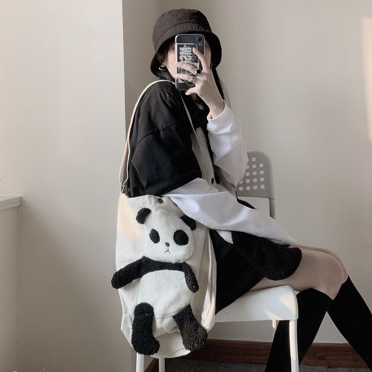 Panda Kawaii Canvas Shoulder Bag BE768