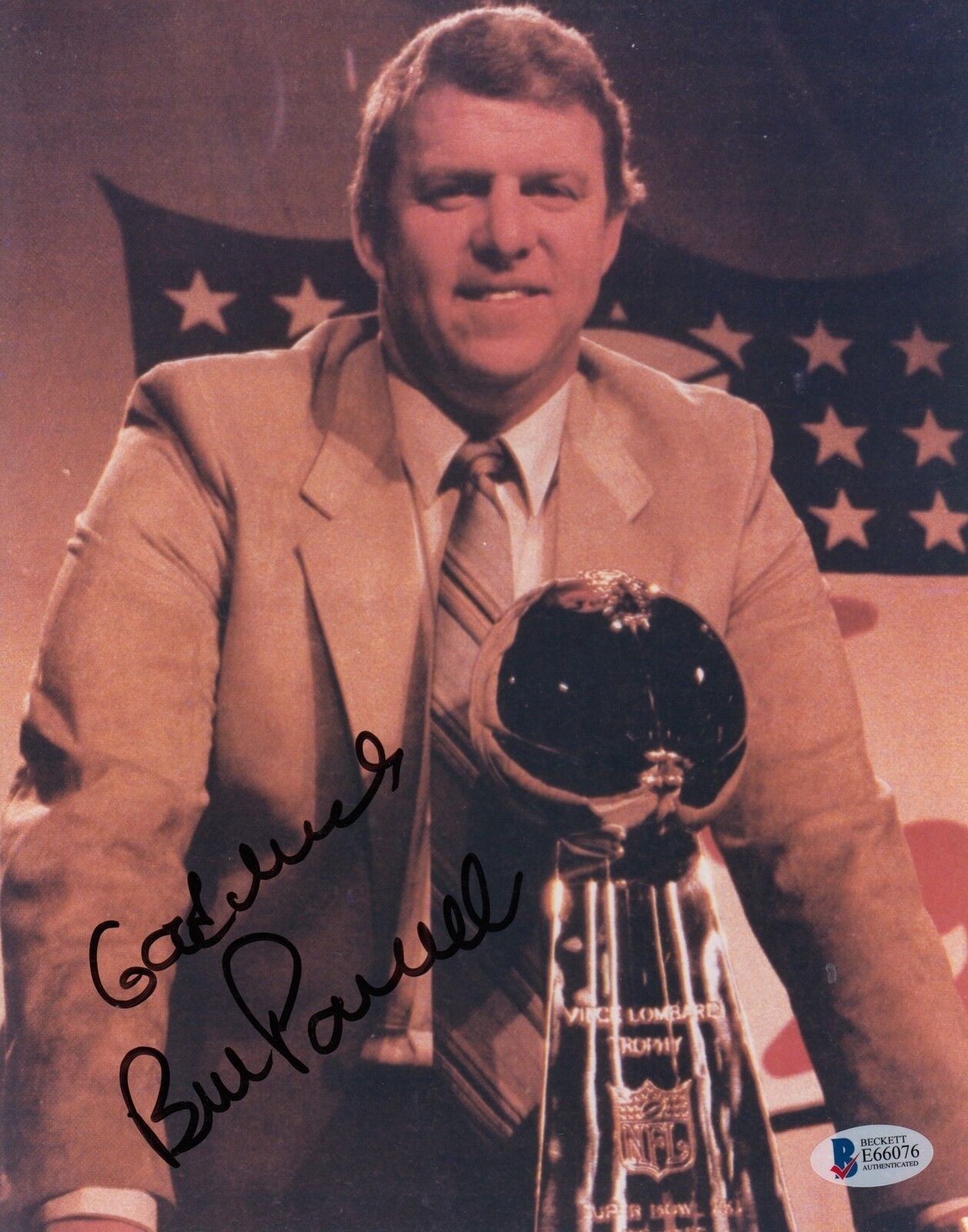 Bill Parcells #0 Signed 8x10 Photo Poster painting Beckett Certified New York Giants 061718