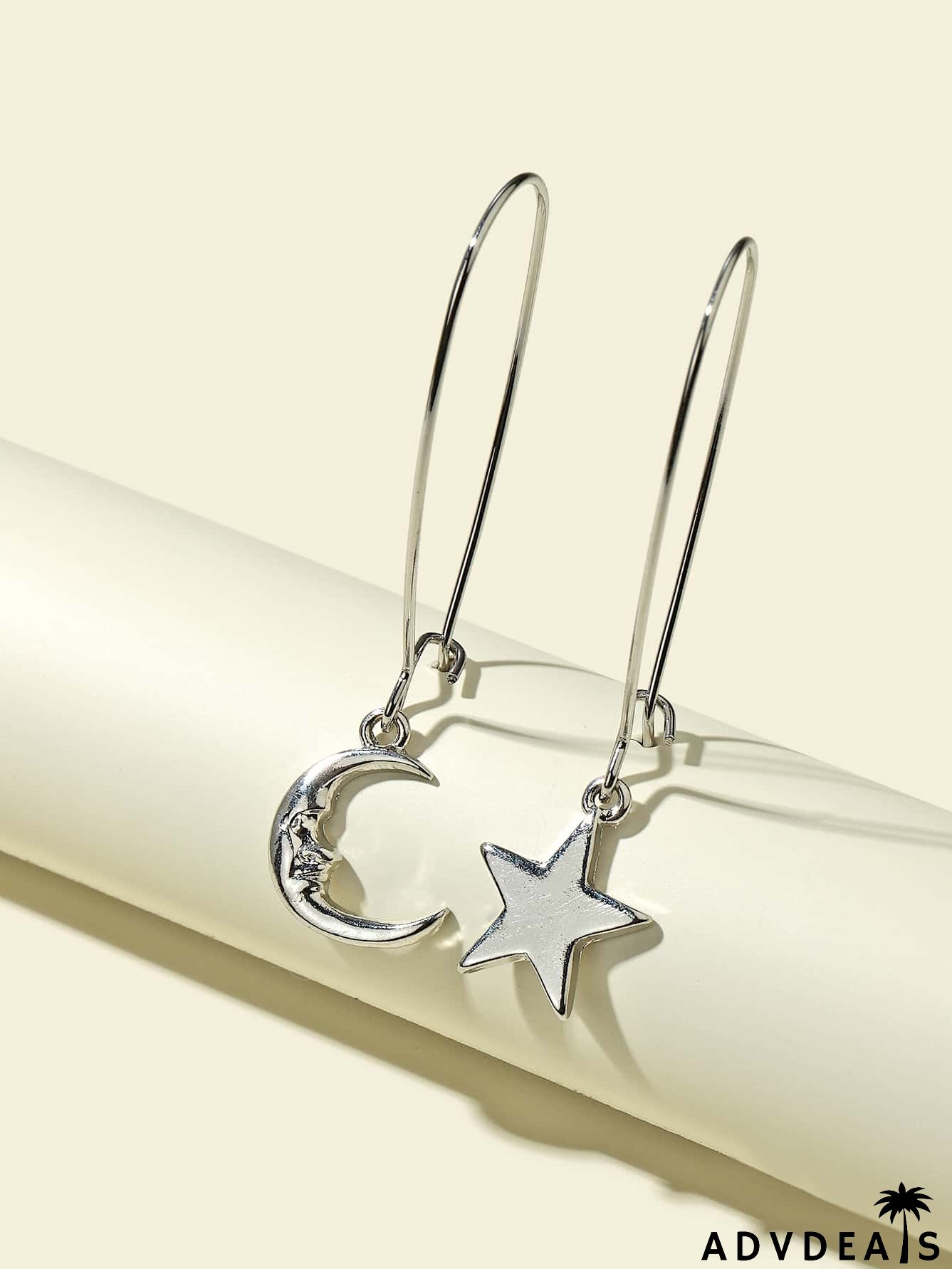 Star & Moon Charm Drop Earrings