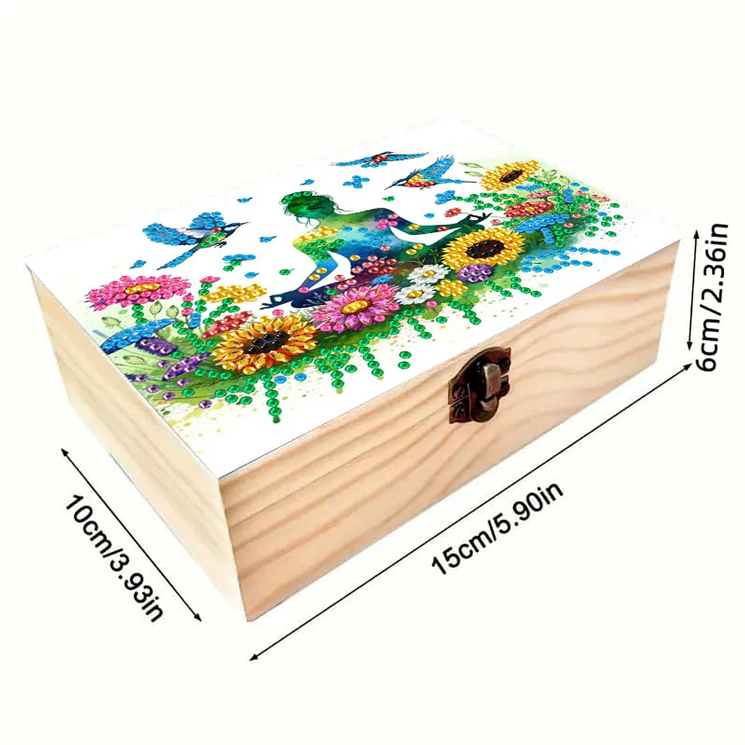 Mindful Sitting DIY Wooden 5D Diamond Art Diamond Art Storage Box for Adult Gift