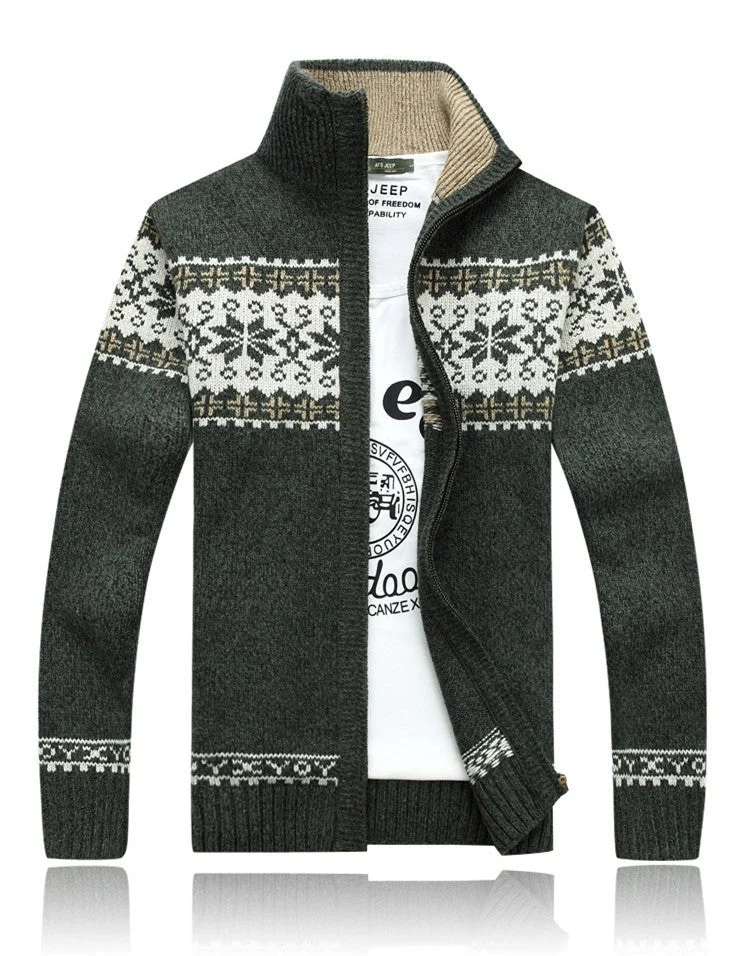 Men's Winter Knitted Cardigan Casual Fitted Coats