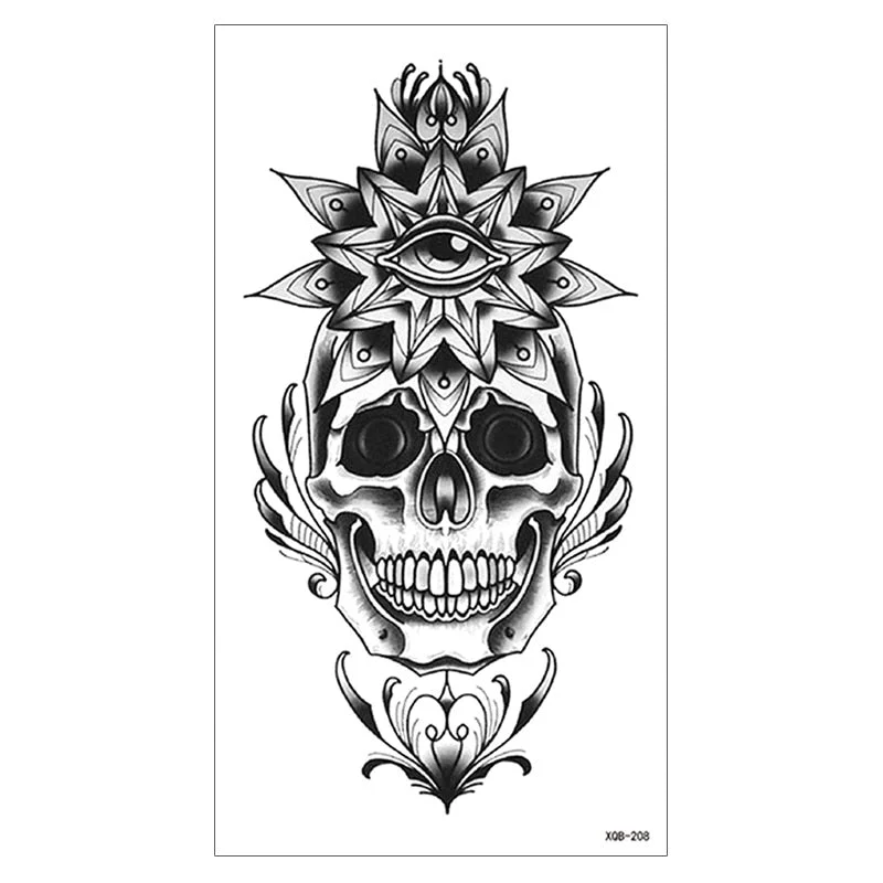 Waterproof Temporary Tattoo Sticker Snake Flower Rose Flash Tattoos Lace Fox Lion Bird Body Art Arm Skull Fake Sleeve Tattoo