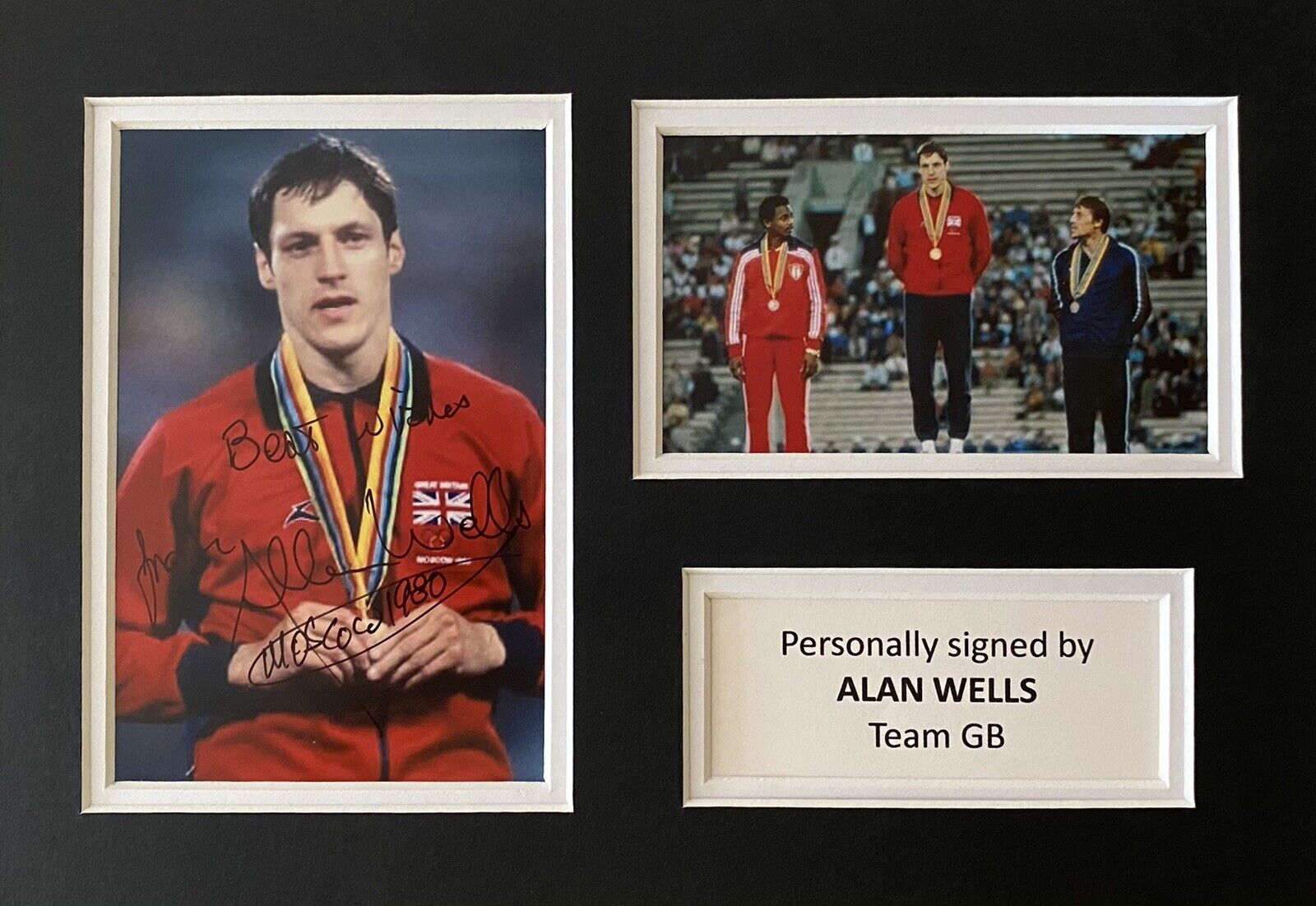 Alan Wells Hand Signed Photo Poster painting In A4 Mount Display - Olympics - Team GB