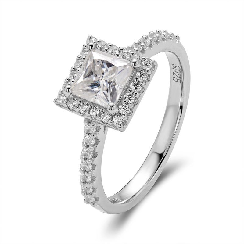 Moissanite Diamonds 1ct Princess Cut  Rings