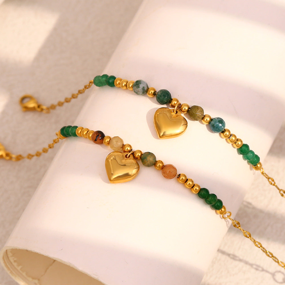 Ins Fashion Retro French Personality Hand Jewelry Stainless Steel Plated 18K Gold Love Lips Chain Bracelet Female