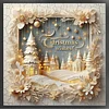 (US Only)Xmas Printed Cross Stitch Kit 40x40cm DIY 11CT Embroidery Craft Set Home Decor