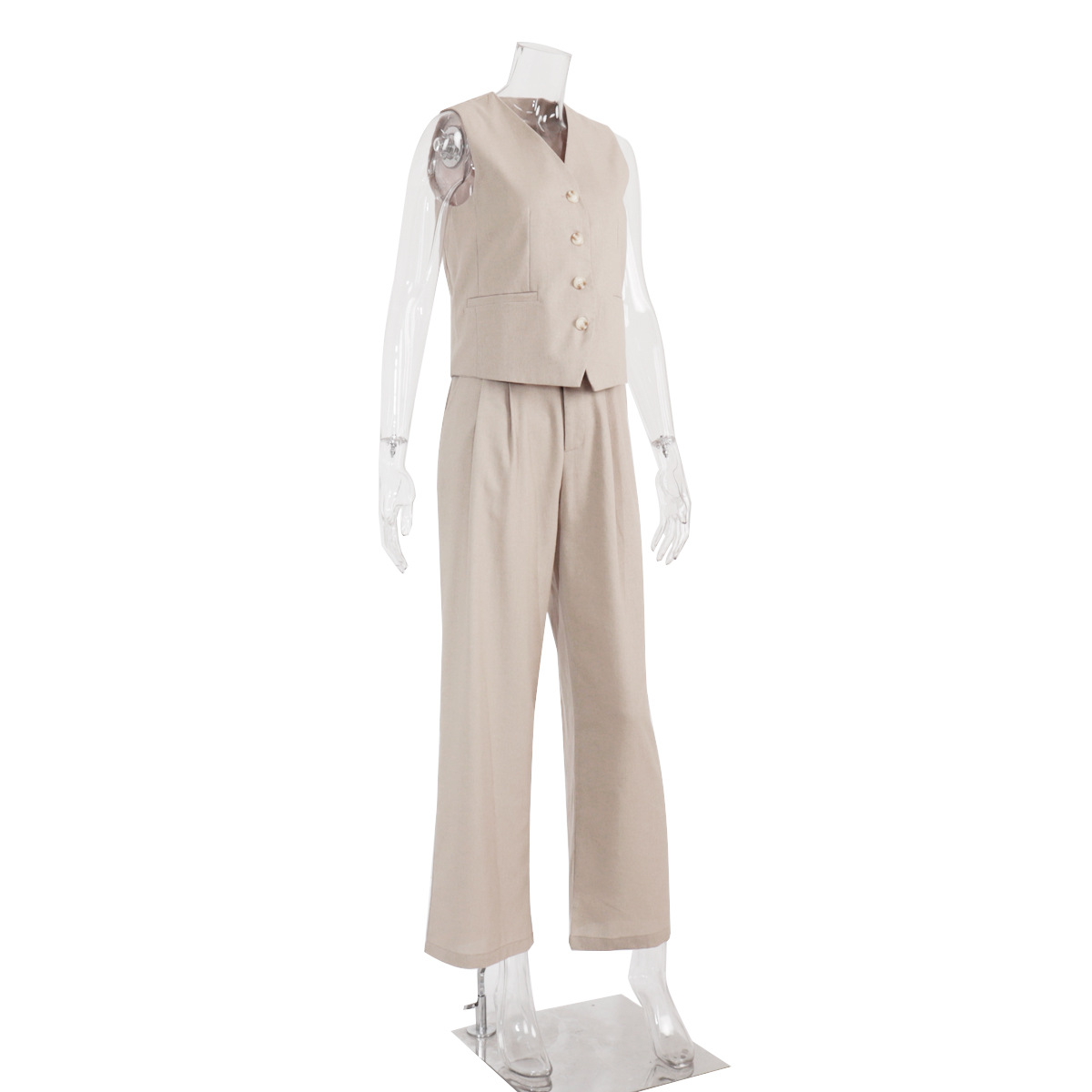 Ootddress 2 Piece-Set Fashion Women Wide Leg Trousers Patchwork High Waist Casual Straight Legg Outfits Vestidos Women's Pants Sets