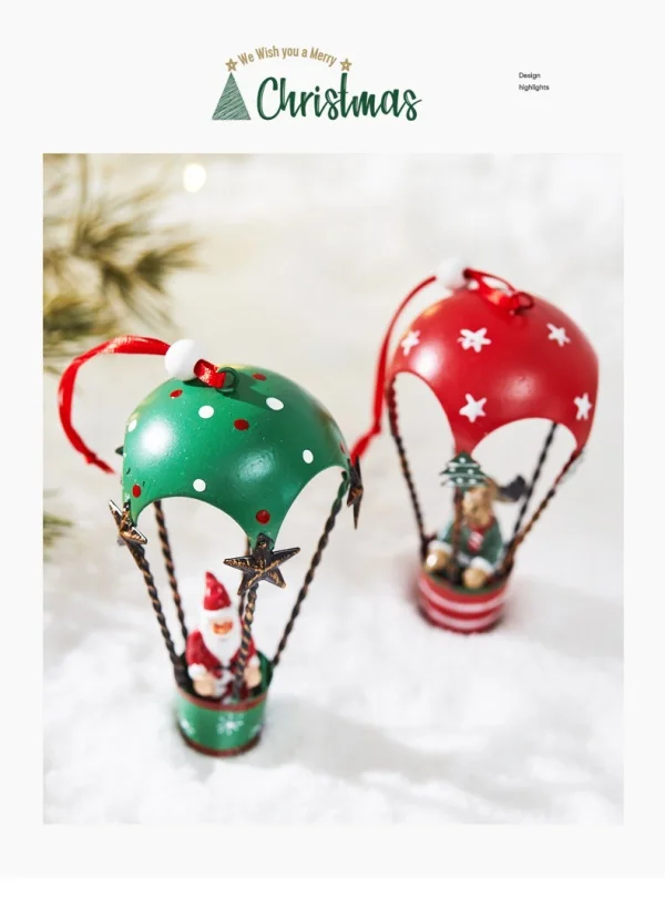 Christmas Iron Decorations Small Mailbox Santa Claus Elk Pendant Holiday Snowman Ornaments