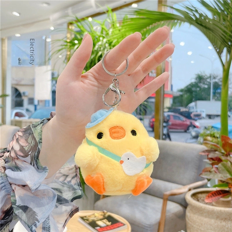 Soft Cute Chick Plush Toy Doll Pendant Keychain Backpack Hanging Ornaments Grasping Doll For Girls