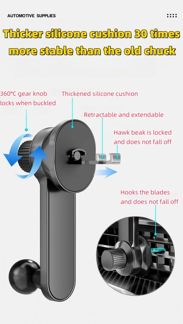 Car Phone Holder Alloy Navigation Car Air Outlet Metal Phone Holder