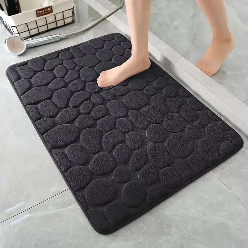 Likron Watches Premium Cobblestone Embossed Bath Mat Ultra-Absorbent Non-Slip Bathroom Rug