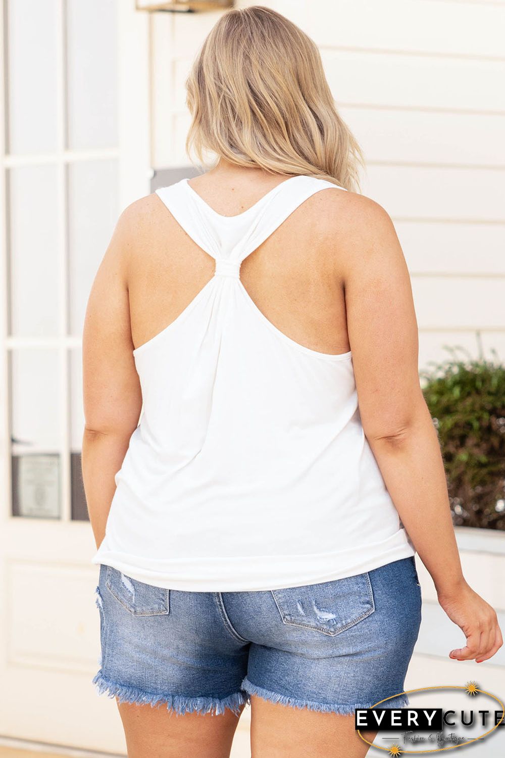 White Plus Size National Flag Print Vest