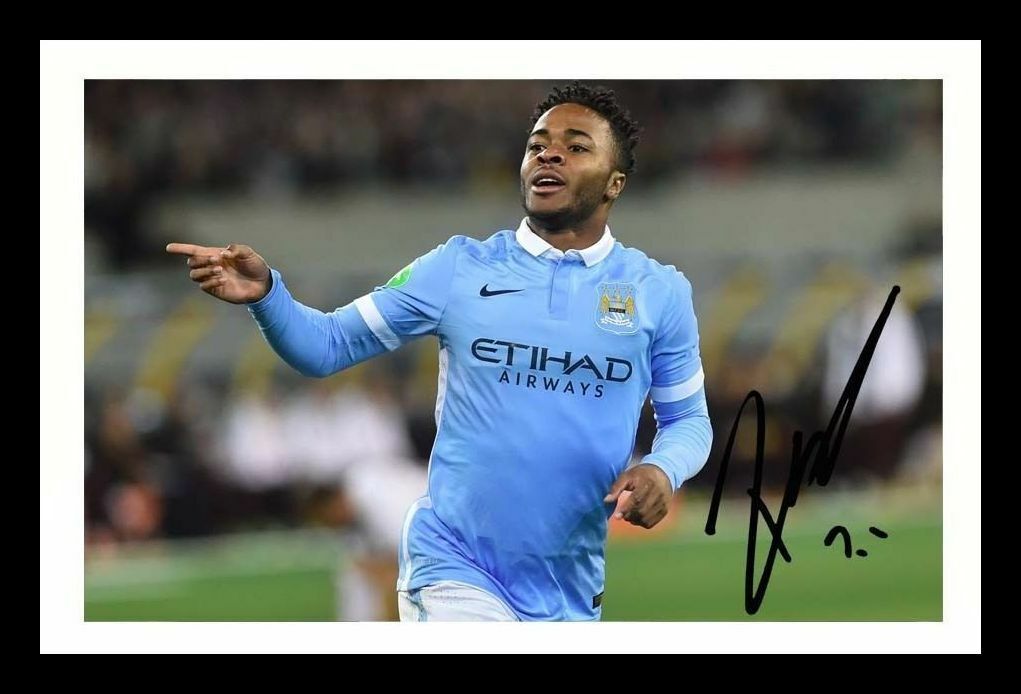 Raheem Sterling - Manchester City Autograph Signed & Framed Photo Poster painting 5