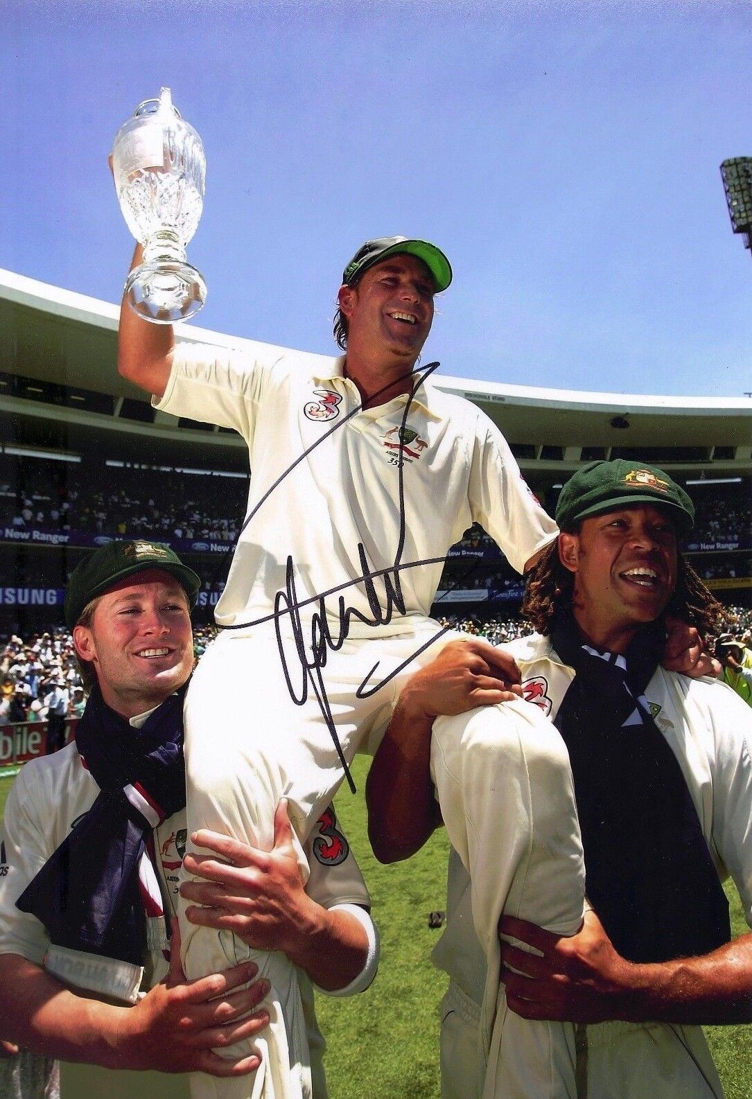 Shane Warne Signed 12X8 Photo Poster painting Cricket Australia Ashes AFTAL COA (2638)