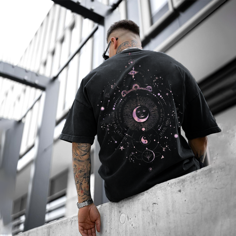 Vintage Stars Moon Sun T-Shirt Lixishop 