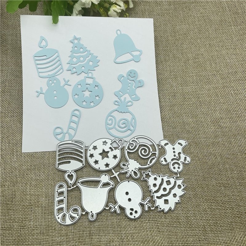 8Pcs Christmas frame card Cutting Dies Stencils For DIY Scrapbooking Decorative Embossing Handcraft Die Cutting Template