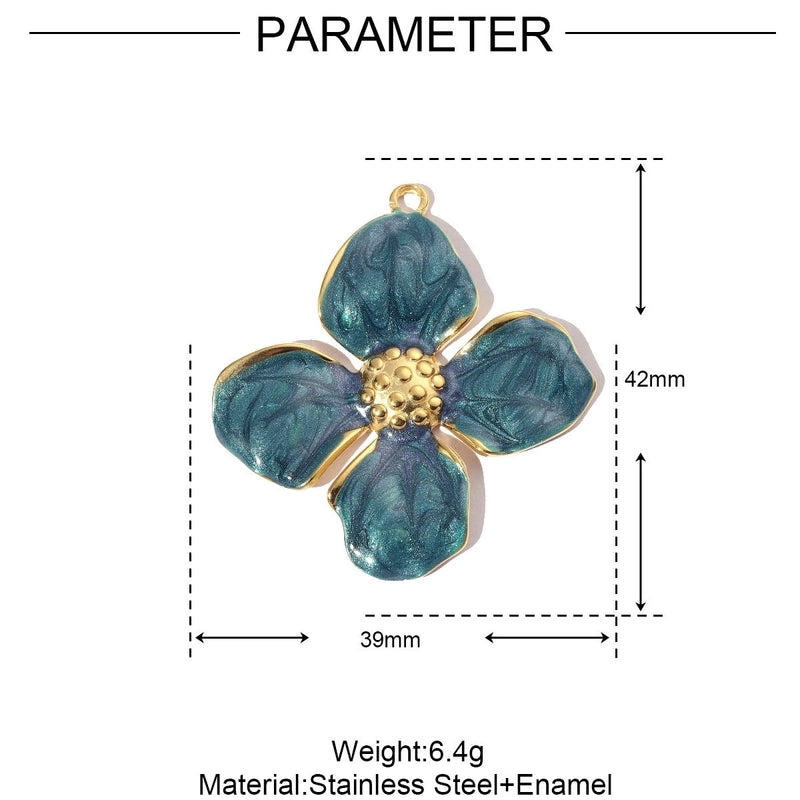 3 PCS/Package 32*37mm 304 Stainless Steel Flower Pendant Jewelry Accessories