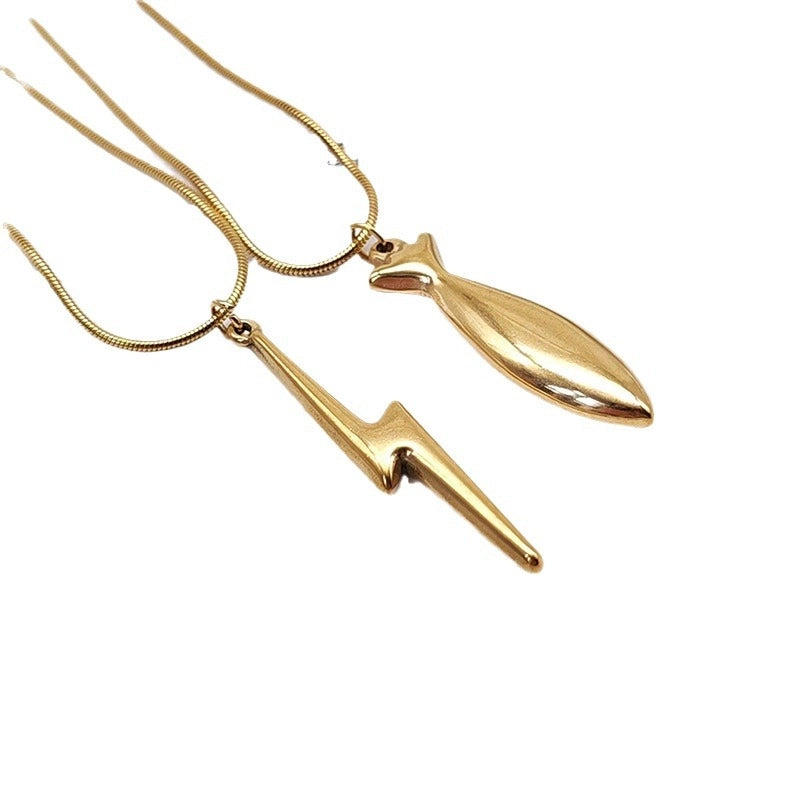 1 Piece 304 Stainless Steel Lightning Fish Jewelry Accessories Pendant