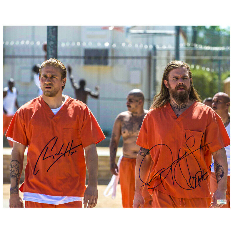 Charlie Hunnam, Ryan Hurst Autographed Sons of Anarchy Jax and Opie 16x20 Photo Poster painting