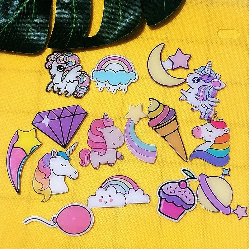 Cute Pin Rainbow Moon Unicorn Arylic Girl’S Brooches