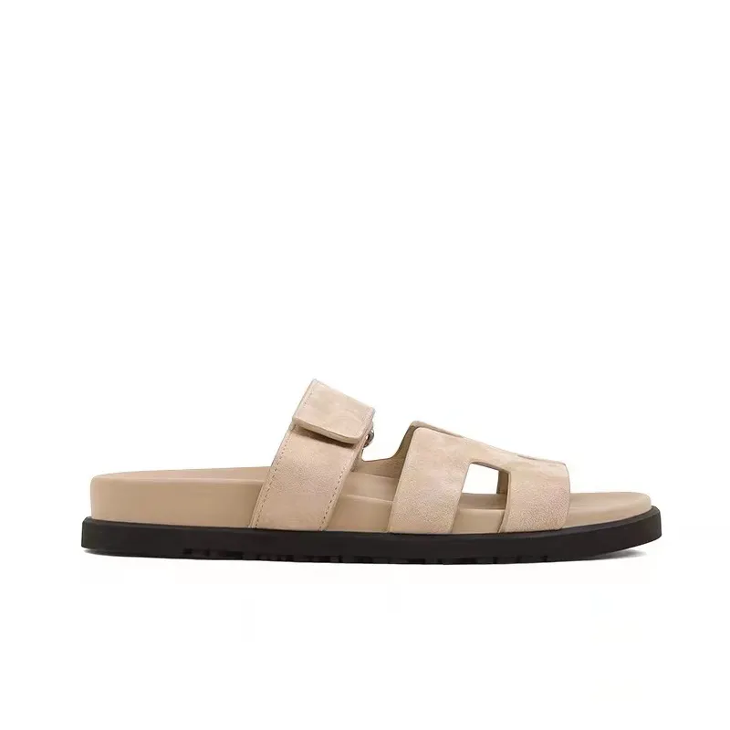 Women's H-Slippers Summer Outerwear Thick Soled Fashion Velcro Beach Shoes-vocosishoes