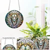 2pcs DIY Lion Diamond Art Window Hanging Pendant Door Decoration