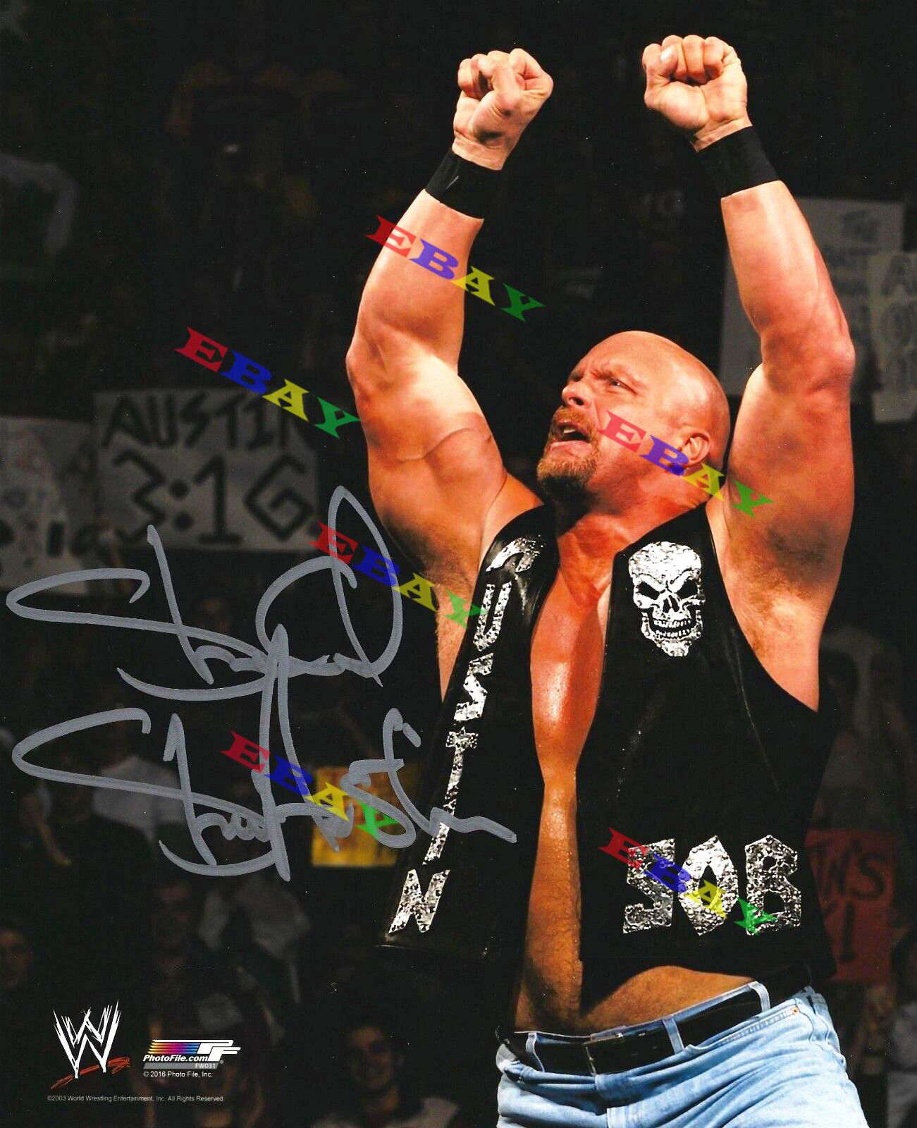 Stone Cold Steve Austin WWE Autographed 8x10 Photo Poster painting Reprint