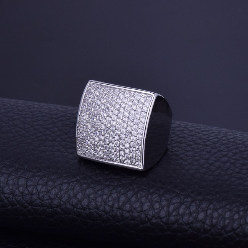 Iced Out 18k Gold Plated Bling Ring Men Hip Hop Jewelry-VESSFUL