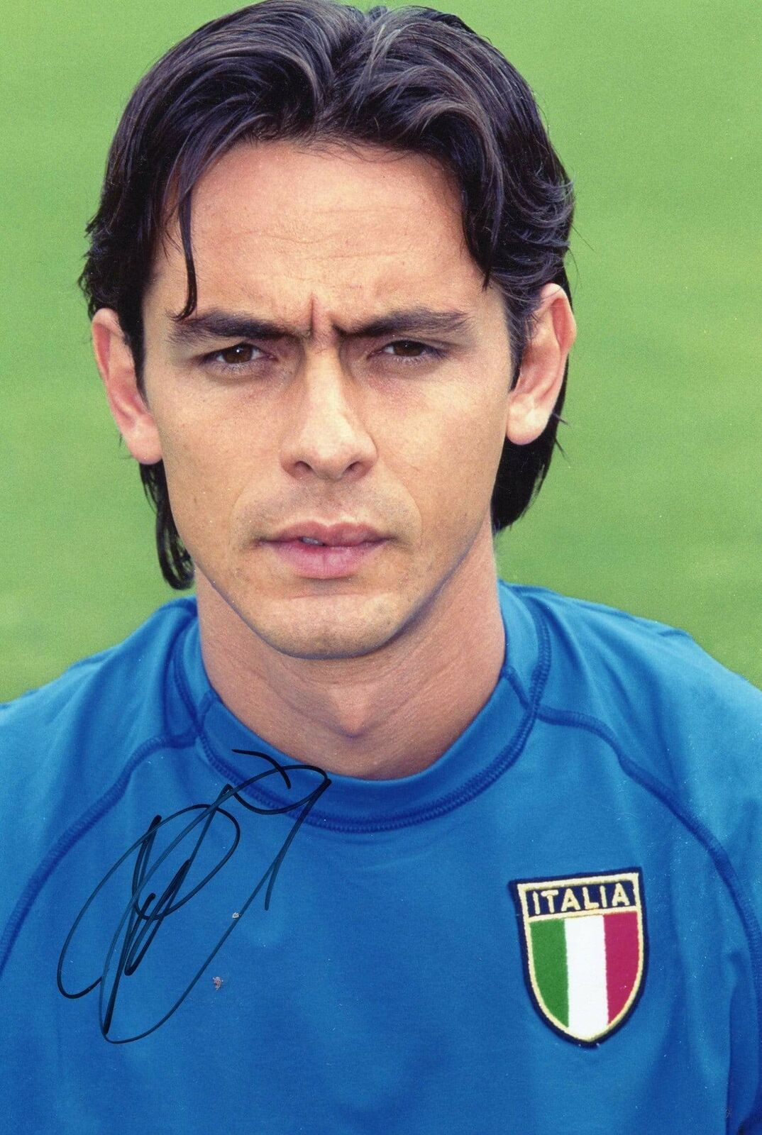 SOCCER Filippo Inzaghi ITALIAN NATIONAL TEAM autograph, In-Person signed Photo Poster painting