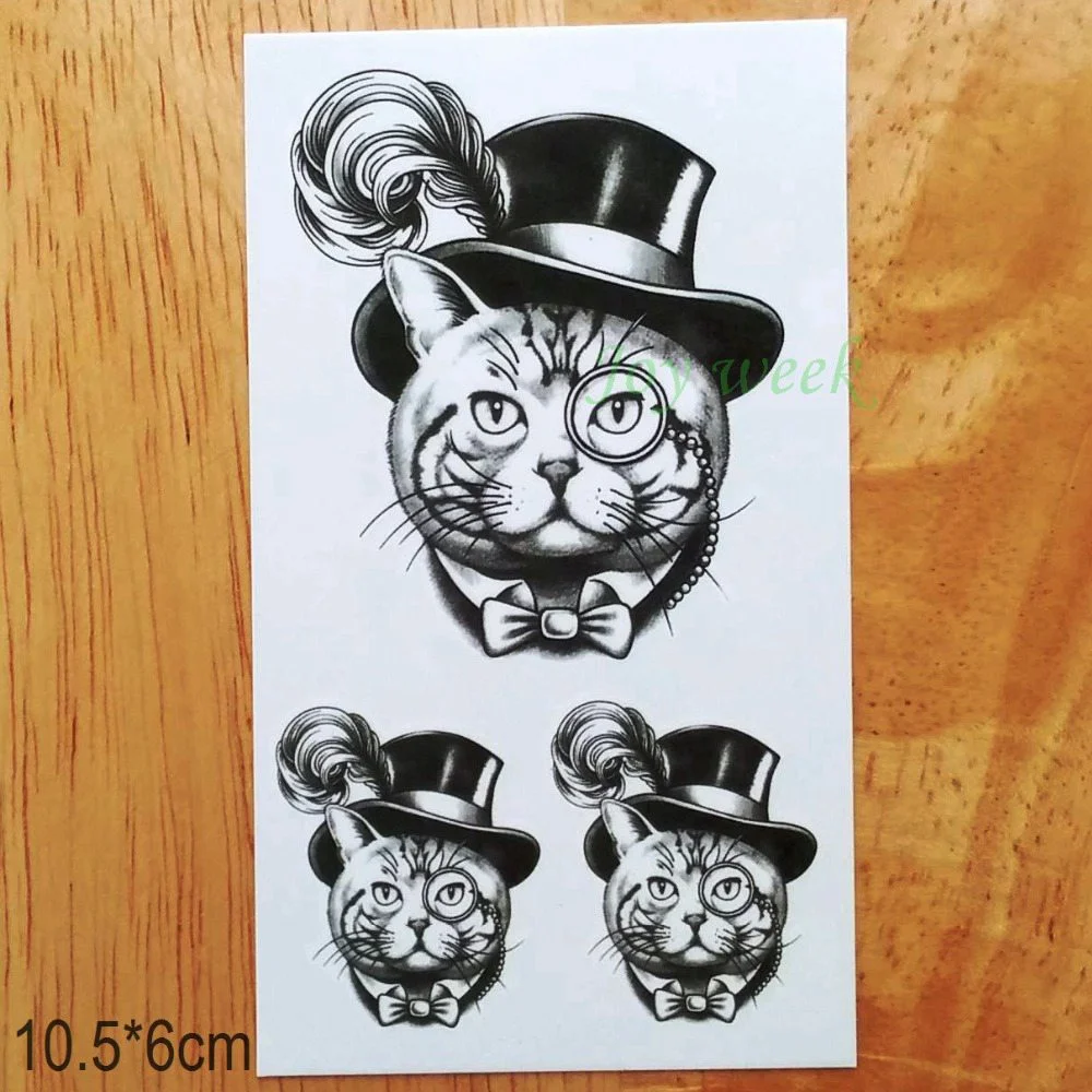 Temporary Tattoo sticker Alice In Wonderland Cheshire Cat Ink painting watercolor flash tatoo fake tatto for men women