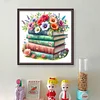 Flowers And Book - 11CT Stamped Cross Stitch - 50*50cm