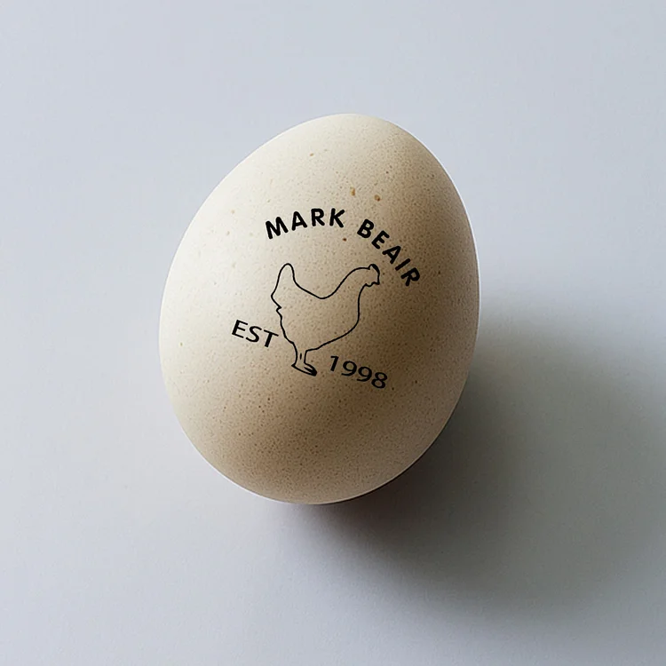 Egg Carton Stamp for Fresh Chicken Eggs, Personalized Farm Rubber Stamp with Ink Pad, Perfect for Homestead, Coops, and Market Sellers