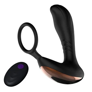 2-in-1 Vibrating Prostate Massager with Cock Ring & Wireless Remote Control