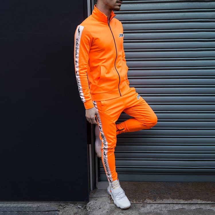 Men's zipper alphabet sports suit