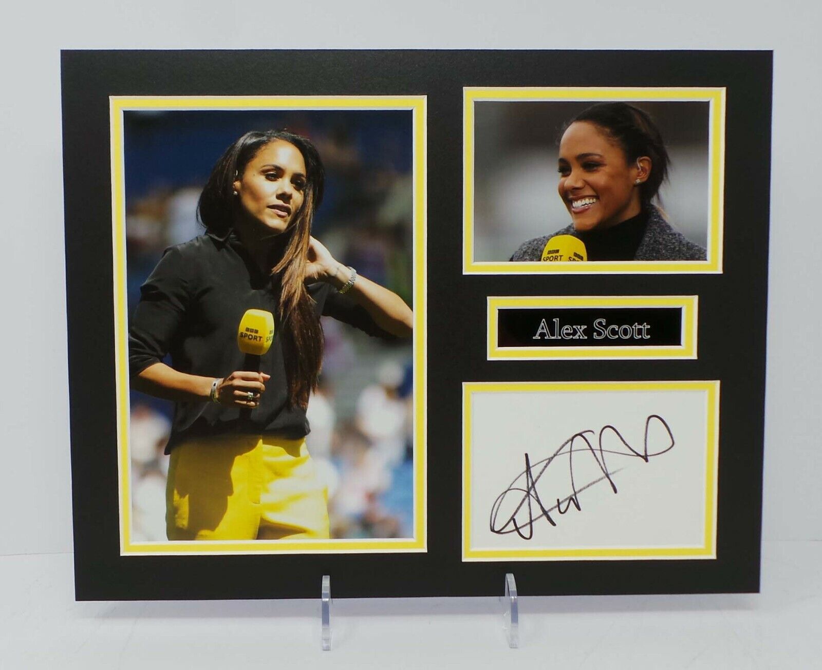 Alex SCOTT Football Presenter Signed & Mounted Sexy Photo Poster painting Display B AFTAL RD COA