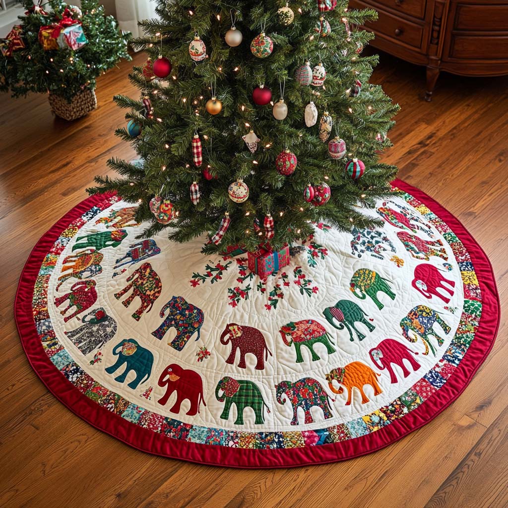 Holiday Parade Christmas Quilted Tree Skirt NCU0NT2242