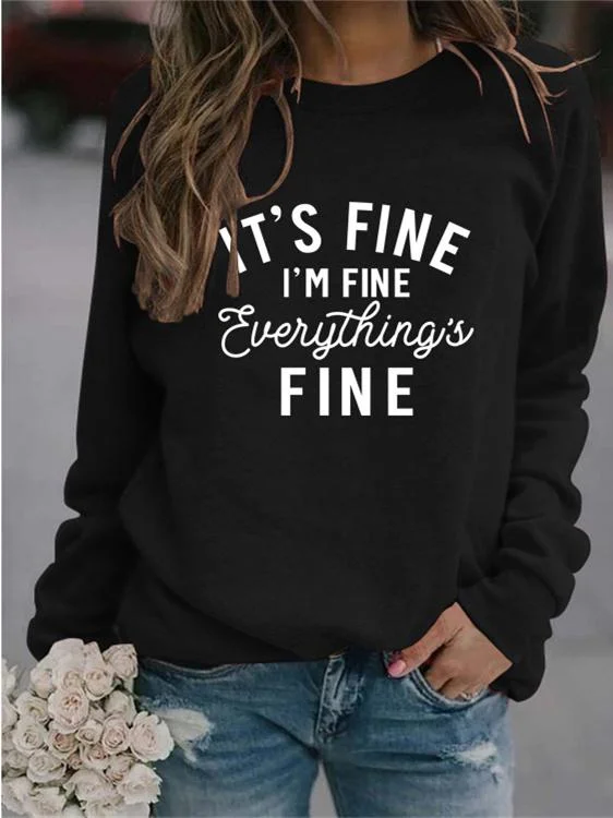 Women Long Sleeve Scoop Neck Letter Graphic Top